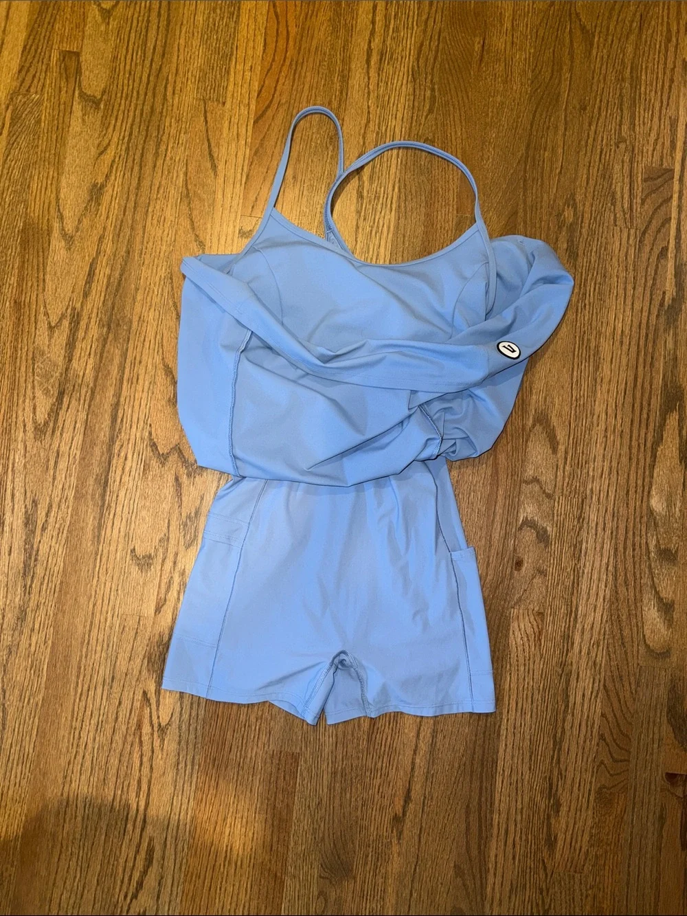 Blue VUORI tennis dress with built in shorts/romper for tennis balls, M - Picture 4 of 5
